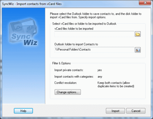 Outlook export vCard. Import vCard to Microsoft Outlook Contacts.