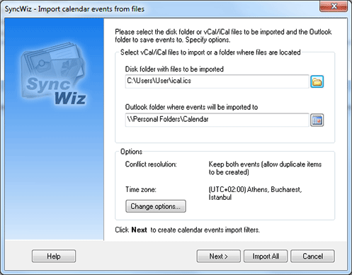 Import ical to Outlook. Import Calendar events using ics outlook files.